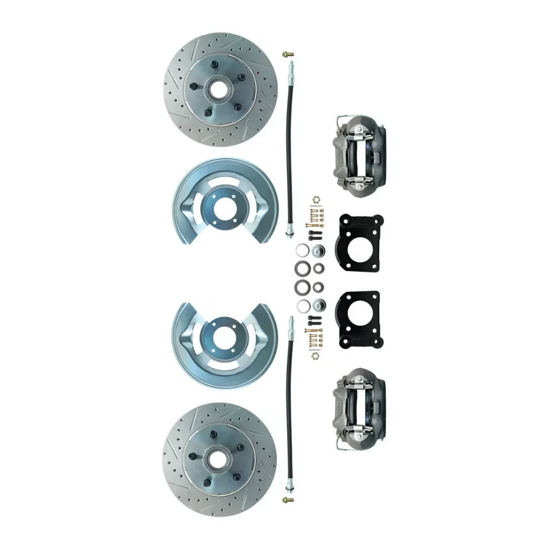 Fits 1964-1973 Mustang Disc Conversion Kit w_ Drilled_Slotted Rotors DBK6473LX